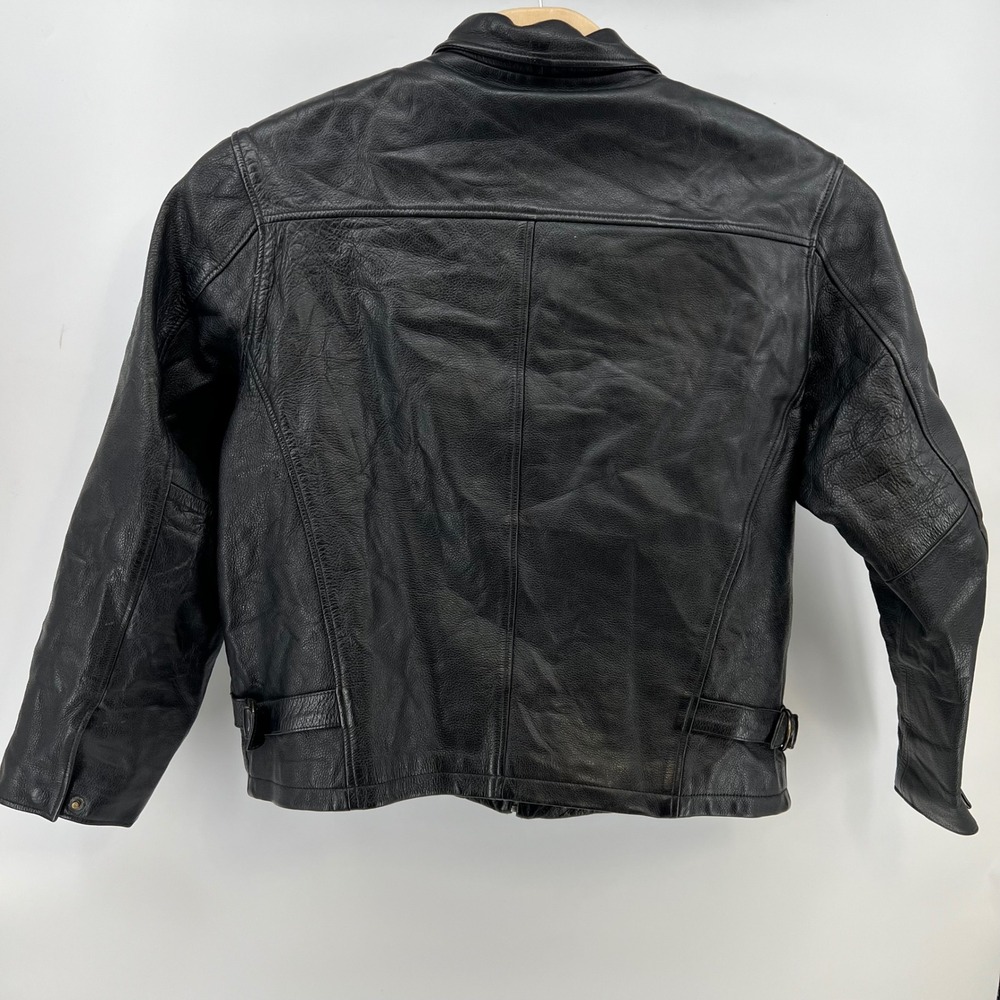 Oakwood Classic Mens Black Leather Bomber Jacket Thinsulate L Large Full Zip - Picture 9 of 9